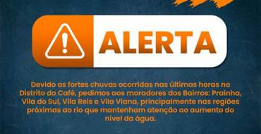 Alerta Devido a Fortes Chuvas