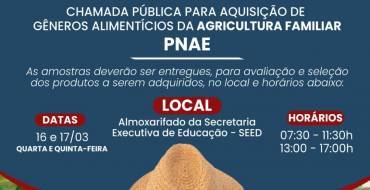 Chamada Pública para aquisição de gêneros alimentícios