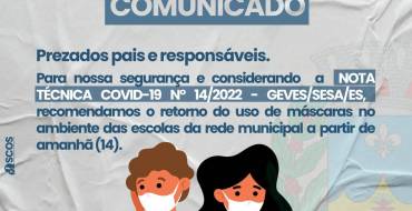 Comunicado Uso de Máscara