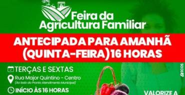 Feira da Agricultura Familiar – Nova Data