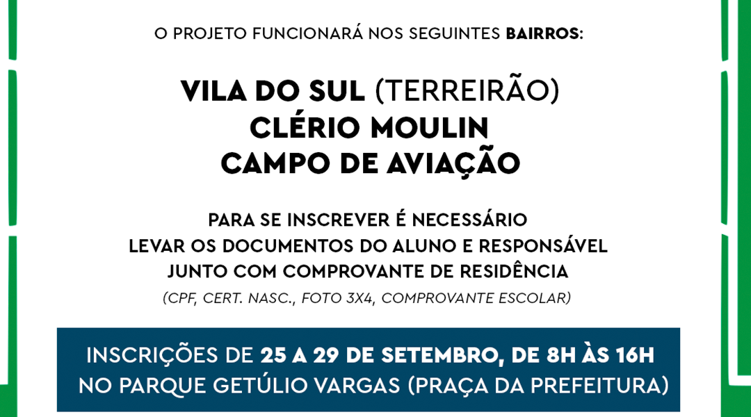 PROGRAMA SELEÇÕES DO FUTURO- INCRIÇÕES ABERTAS